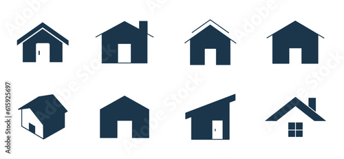 Home icon set vector. House Icon, Building, Symbol illustration