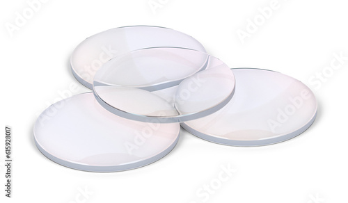 Canvastavla Eyeglasses lens with different diopters on white background
