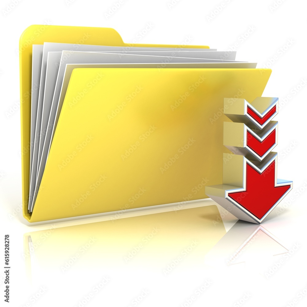 Download folder icon, isolated on white background Download folder icon, isolated on white background