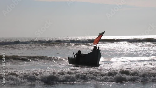 boat in the sea of cox's bazar  photo