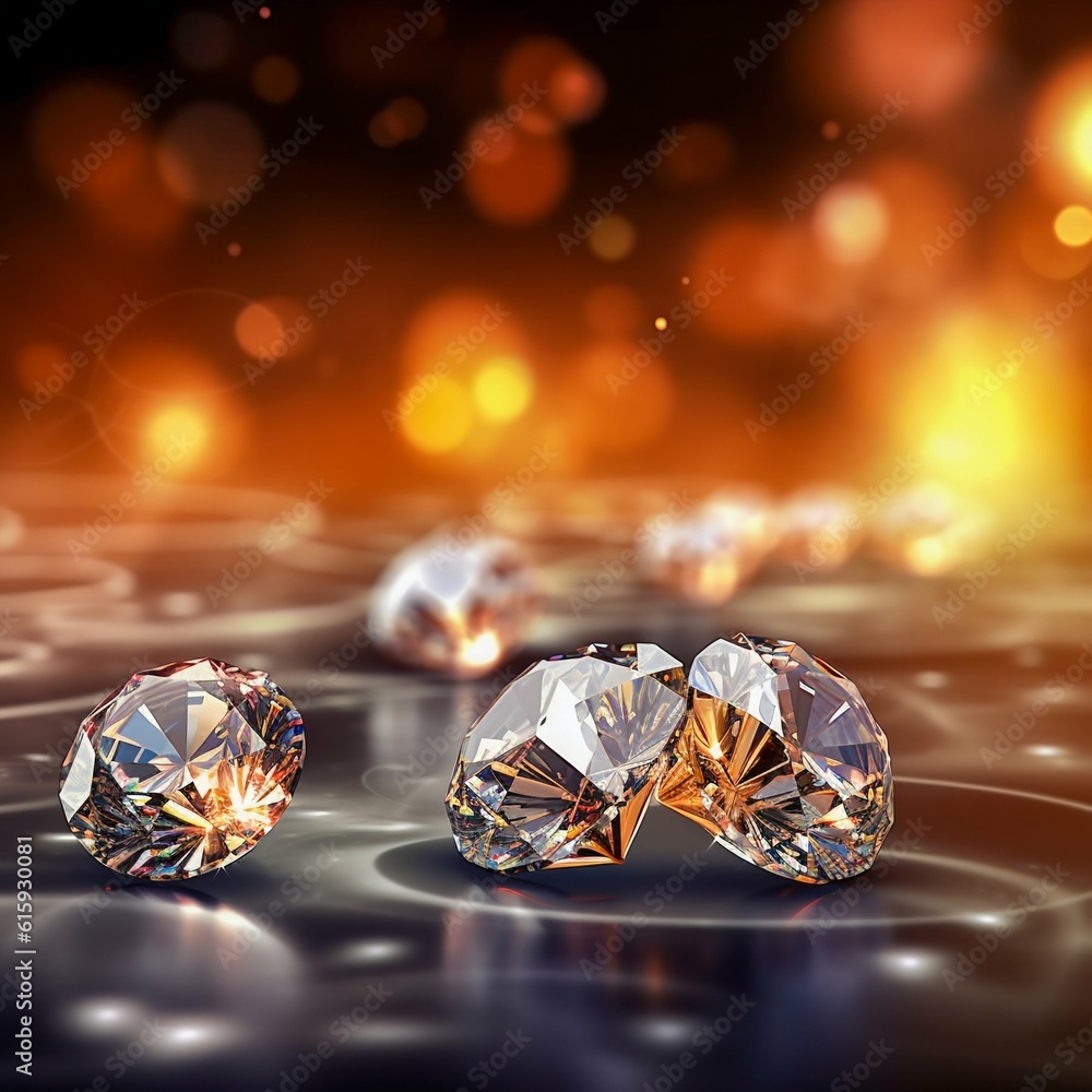 Jewelry background. Diamonds on bokeh background Jewelry background. Diamonds on bokeh background
