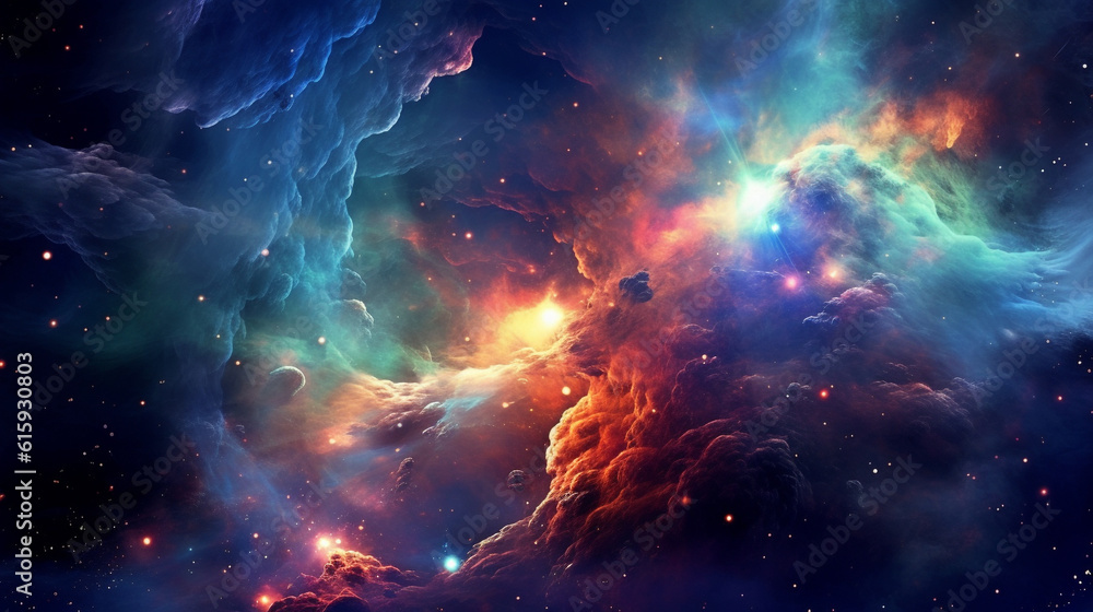 starry deep outer space nebual and galaxy,  Created using generative AI tools.