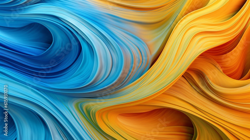 Splash of blue, red and yellow paint. Abstract background, Created using generative AI tools.