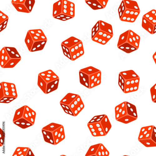 Pattern with playing dice. Game craps image. Casino and betting illustration.
