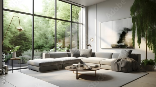 modern living room with furniture generative art © Giancarlo