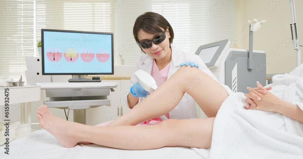 Woman leg laser hair removal Woman leg laser hair removal