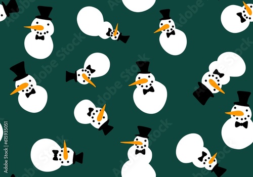 Christmas ice cartoon seamless snowman pattern for new year wrapping paper and fabrics and linens and kids clothes