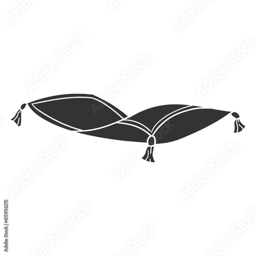 Magic Rug Icon Silhouette Illustration. Fantasy Fairy Tales Vector Graphic Pictogram Symbol Clip Art. Doodle Sketch Black Sign.