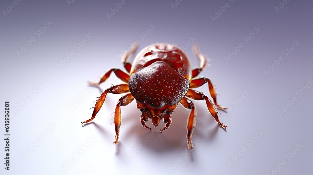 Illustration of a realistic tick isolated. Beetle mite isolated. 3d illustration of a tick closeup. Dangerous beetle parasite mite. Generative ai. Illustration of a realistic tick isolated. Beetle mite isolated. 3d illustration of a tick closeup. Dangerous beetle parasite mite. Generative ai.