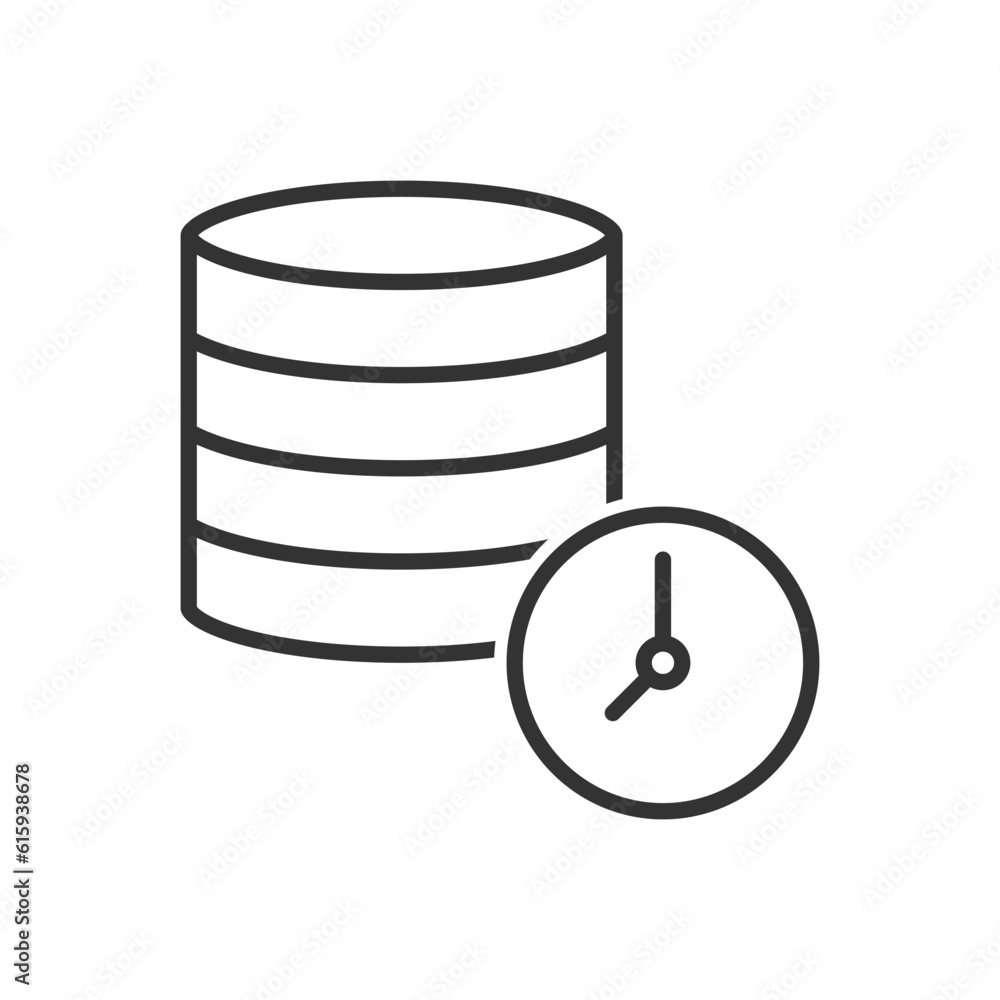 Data Center Time Icon - Server Clock Icon Data Center Time Icon - Server Clock Icon