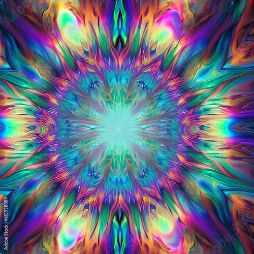 Cannabis state of mind. Colorful magical journey to another dimension. 