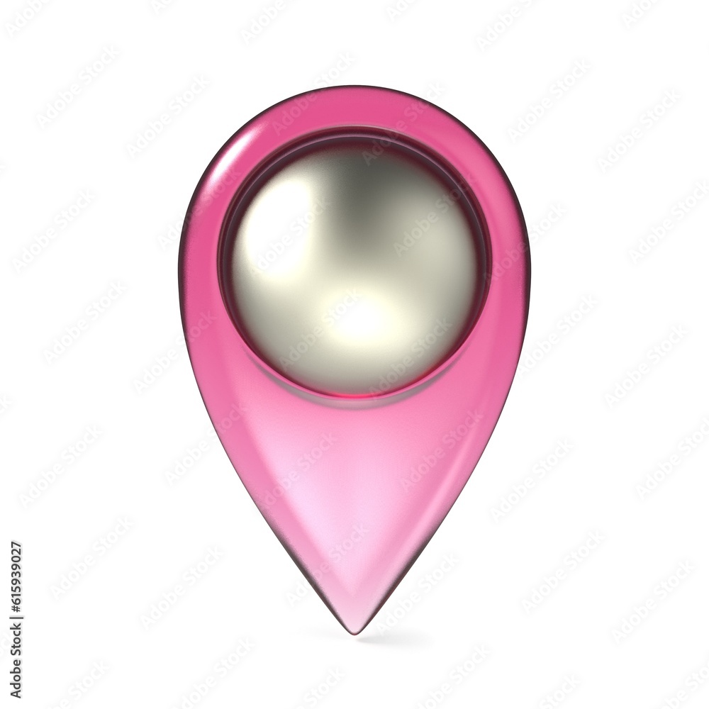 Pink map pointer 3D render illustration isolated on white background Pink map pointer 3D render illustration isolated on white background