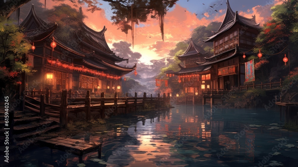 Obraz premium Anime Game Art Background Wallpaper