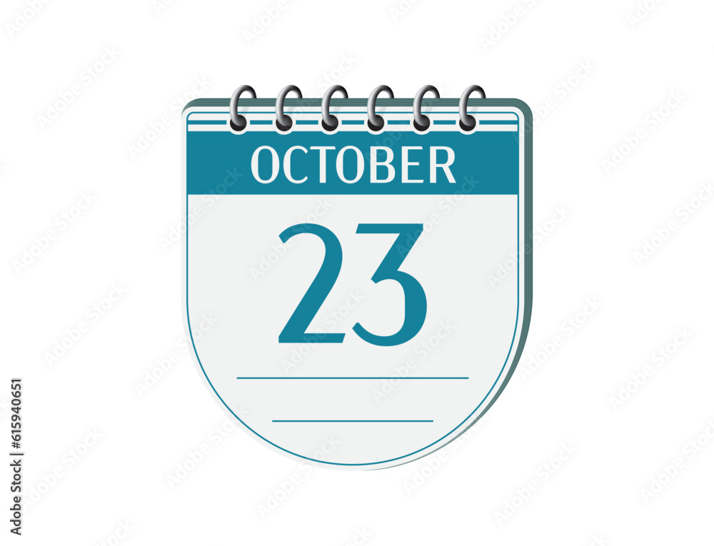 23 october round retro calendar page vector. 3d one day calendar, date appointment, business planner, event reminder illustration. Abstract three dimensional daily date old style calendar. 23 october round retro calendar page vector. 3d one day calendar, date appointment, business planner, event reminder illustration. Abstract three dimensional daily date old style calendar.