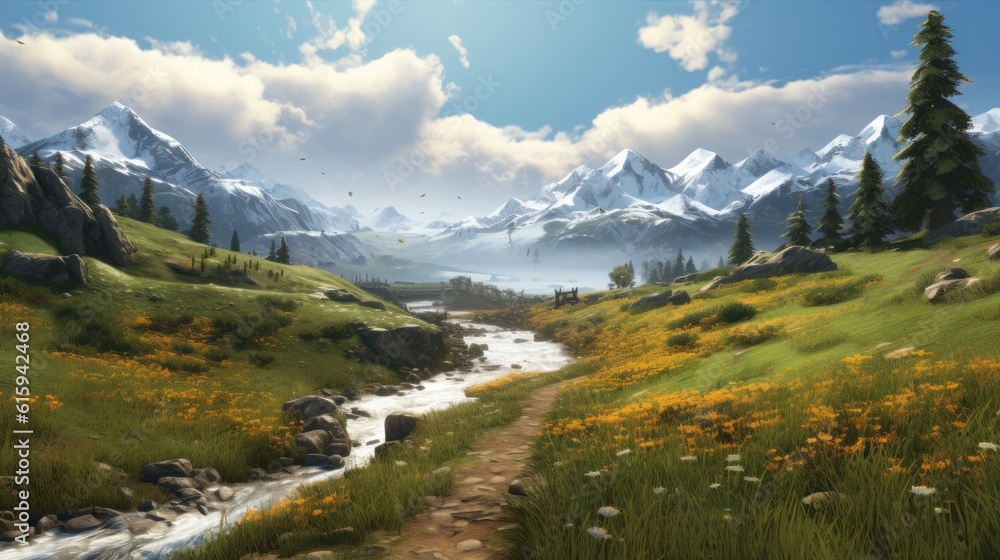 Obraz premium Beautiful Scenery Game Art