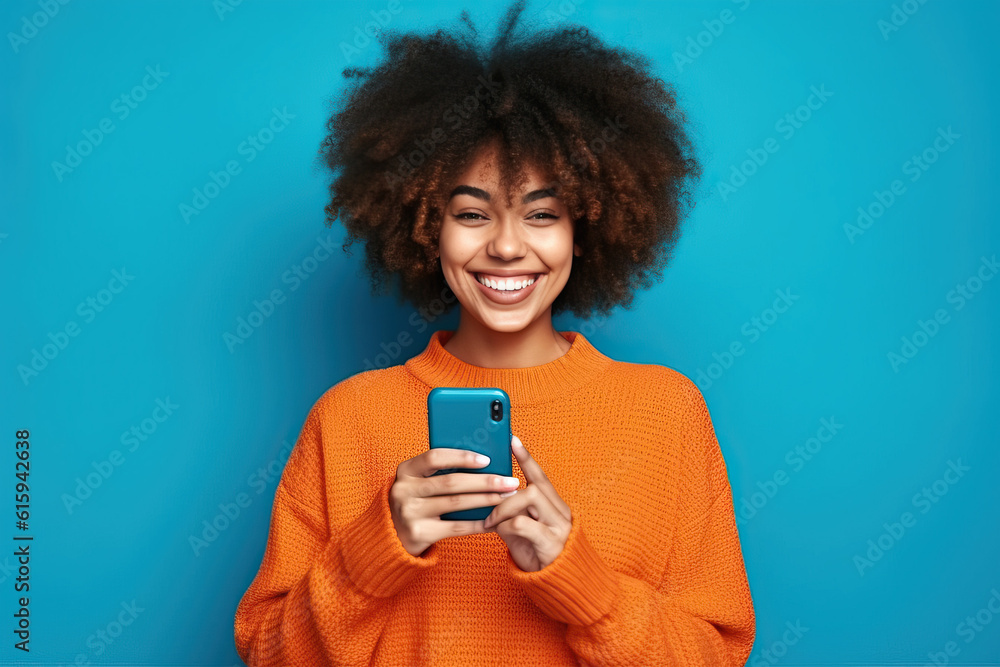 woman with her phone ai generated woman with her phone ai generated