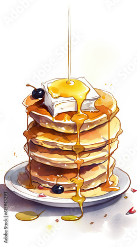 Wallpaper Mural Stacks of Delight: The Irresistible World of Pancakes ai generated Torontodigital.ca