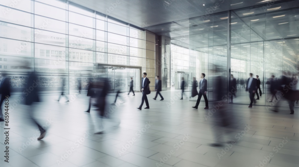 People at work, motion blur effect