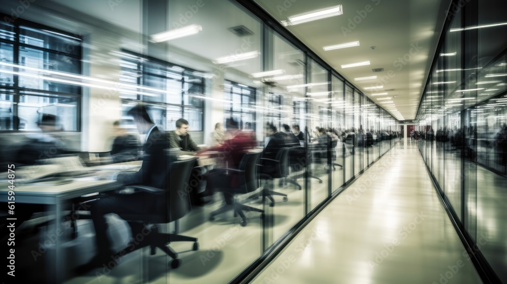 People at work, motion blur effect People at work, motion blur effect