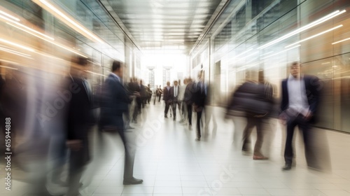 People at work, motion blur effect