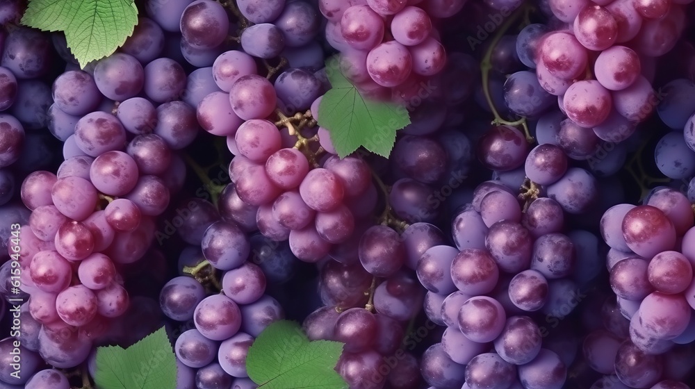 blue bunch of grapes, different berries study of ampelography, plain background, juicy fruits. Close-up. Healthy snack with juicy fruits, Winemaking, house wine. Generative AI