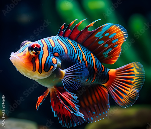fish in aquarium, mandarim fish
