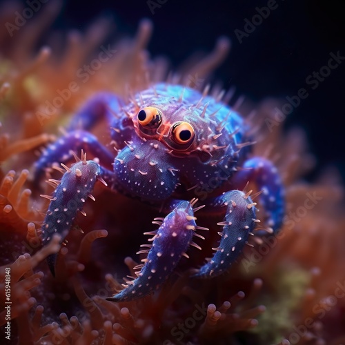 Blue crab in Aquarium HD Macro Generative AI