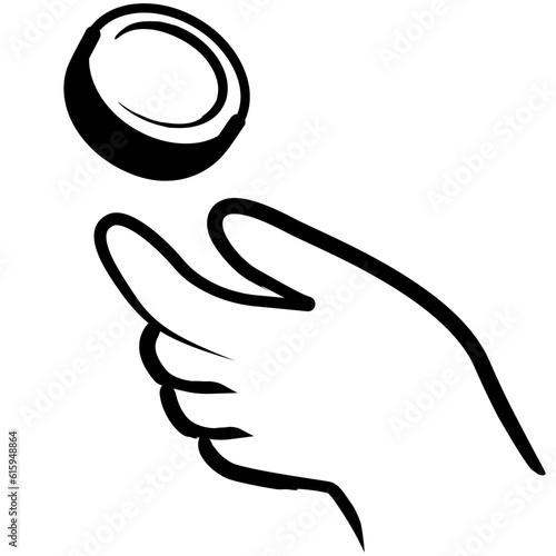 Hand tossing a coin