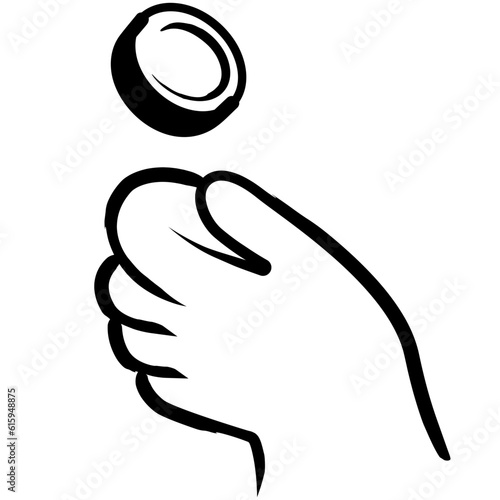 Hand tossing a coin