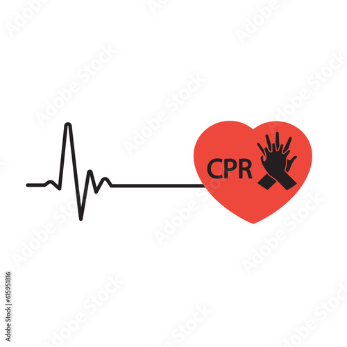 heart cpr medical icon vector design 
