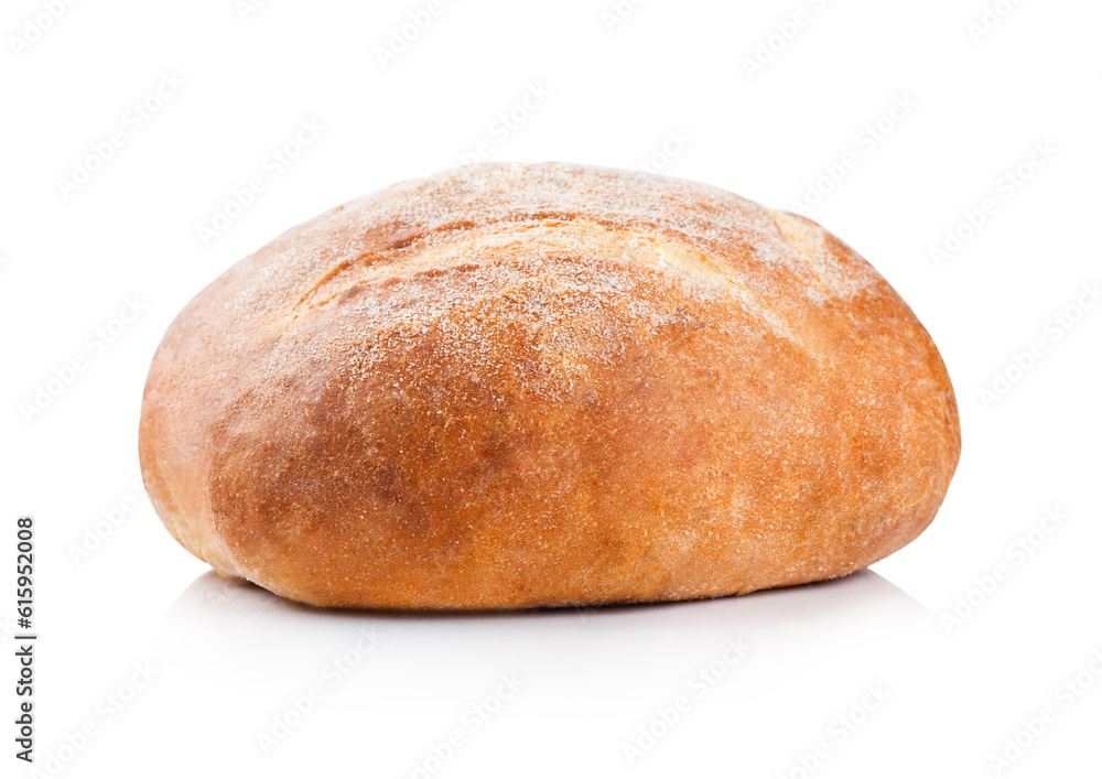 Freshly baked gluten free organic bread on white background