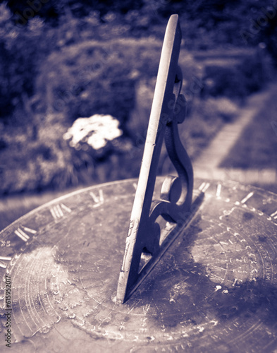 Closew up of a stone sundial