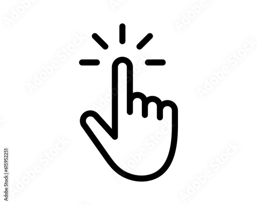 Hand cursor click icon. Vector hand pointer.