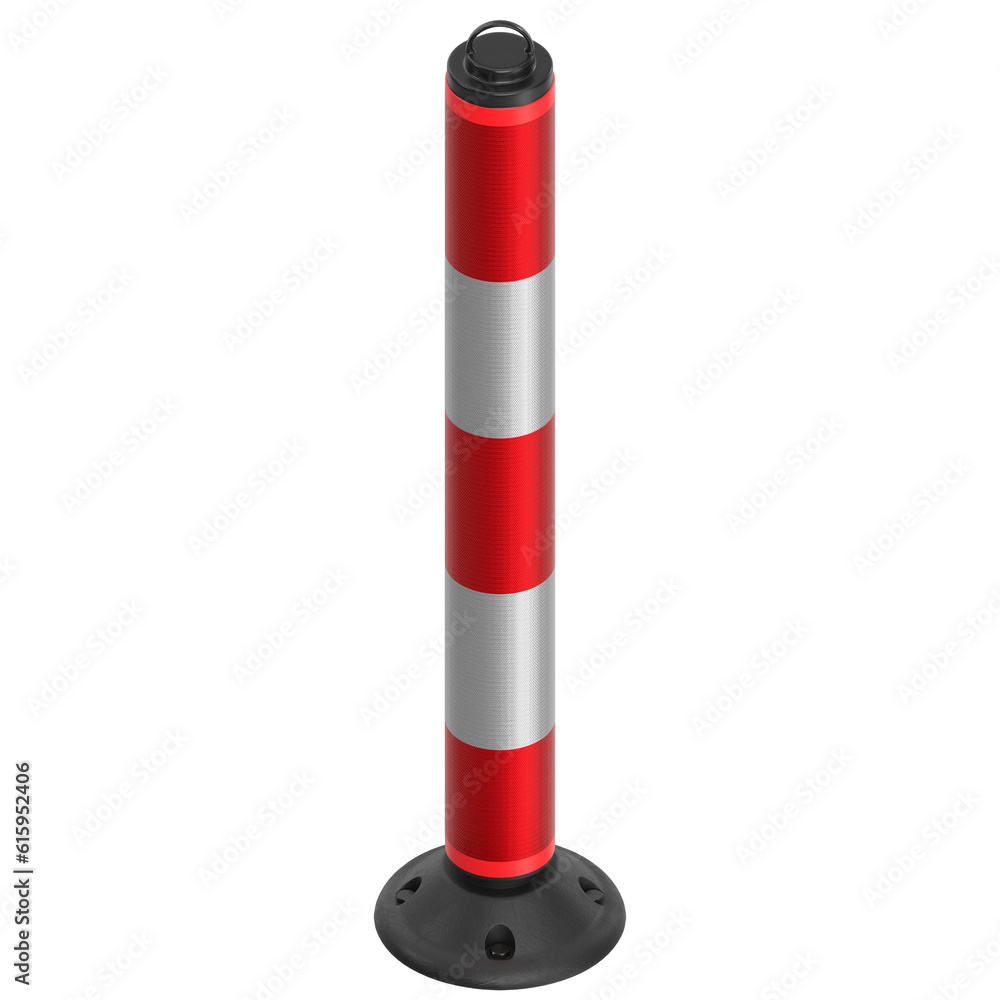 3D rendering illustration of a reflector delineator post 3D rendering illustration of a reflector delineator post
