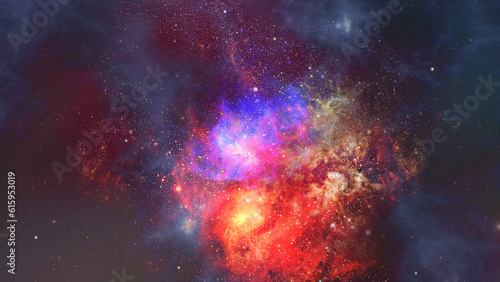 Fototapeta Naklejka Na Ścianę i Meble -  Nebula and galaxy in space. Elements of this image furnished by NASA.
