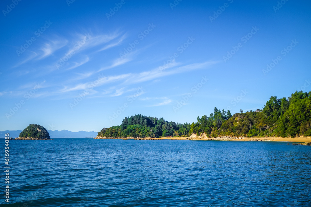 Abel Tasman National Park. White sand bay and turquoise sea. New Zealand