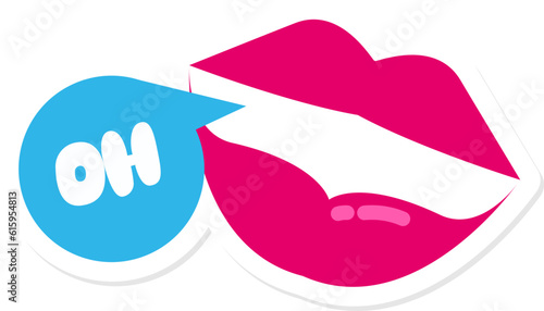Sexy lips saying oh Sticker