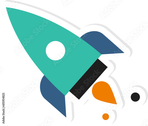 Sticker of rocketship