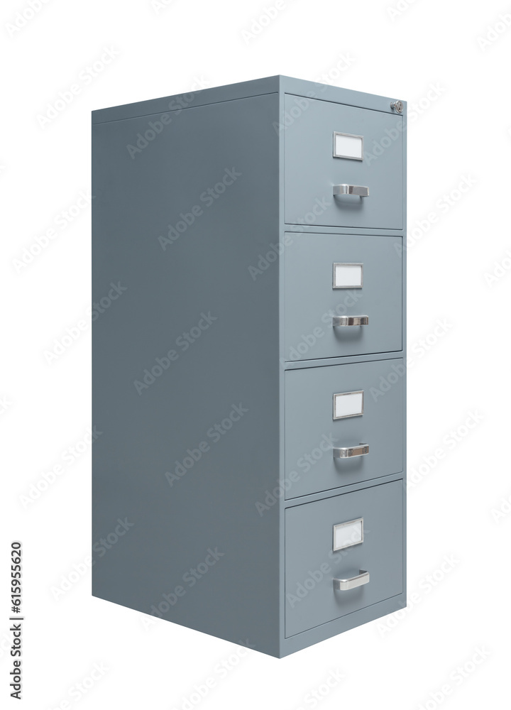 Filing cabinet on white background, office furnishing and data storage concept Filing cabinet on white background, office furnishing and data storage concept