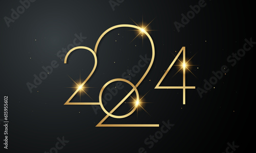 2024 Happy New Year Background Design.