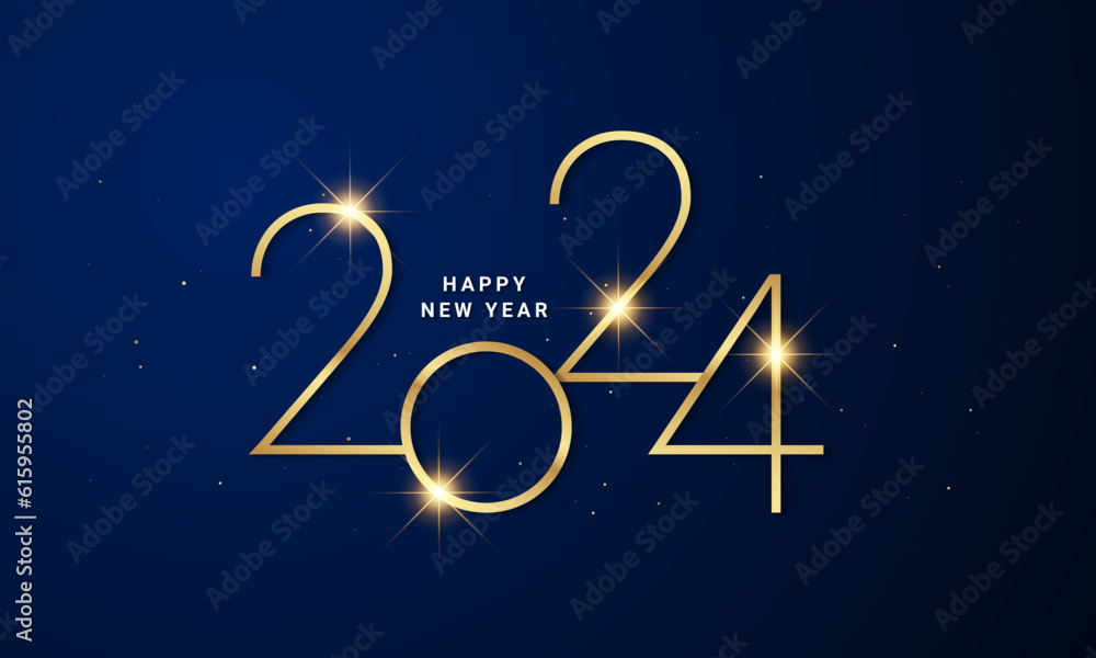 Fototapeta premium 2024 Happy New Year Background Design.