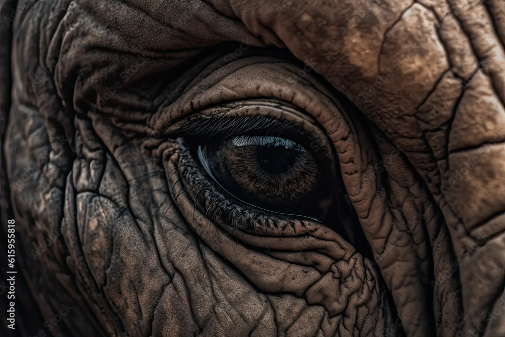 an elephant's eye, with the pupil visible to show how it looks like he is looking at you an elephant's eye, with the pupil visible to show how it looks like he is looking at you