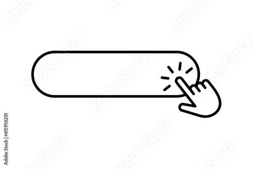 Vector blank button with clicking cursor.
