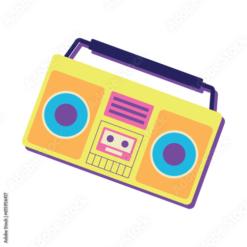 Isolated colored radio Nostalgic retro icon Vector illustration