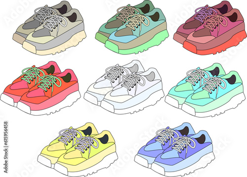 スニーカーのイラストセット