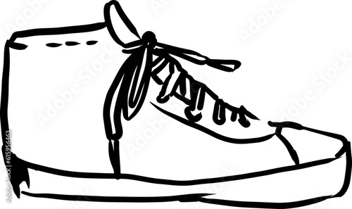 手書きの横から見たスニーカー