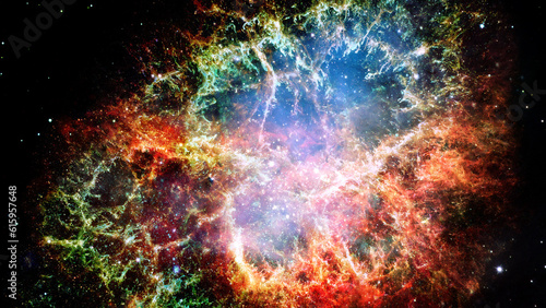 Fototapeta Naklejka Na Ścianę i Meble -  Nebula and galaxies in dark space. Elements of this image furnished by NASA.