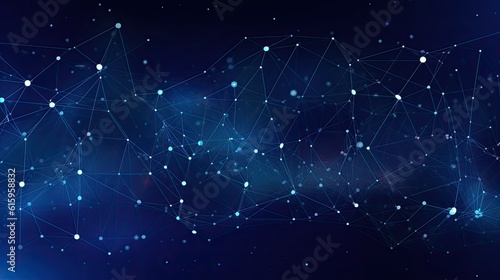Technology abstract lines and dots connection background. Connection digital data and big data concept. Digital data visualisation illustration by Generative AI © steffenak