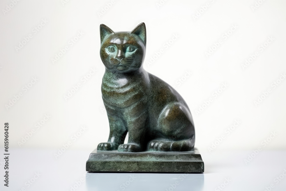 Obraz premium cat statue isolated created with Generative AI technology