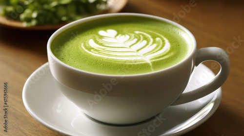 cup of green tea latte